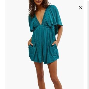 Free people Deep Teal Romper NWOT